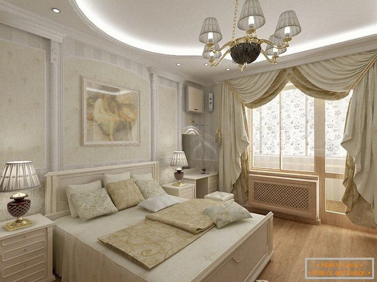 Proiect de design al unui dormitor în stil clasic
