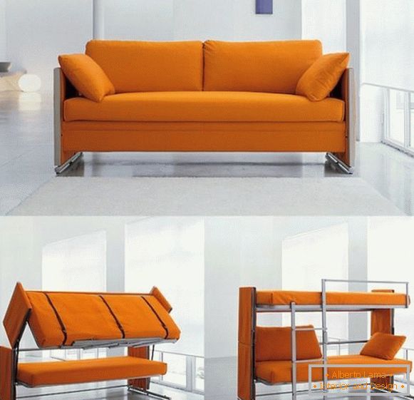 Pat pat cu pat dublu - model Doc Sofa Bunk Bed