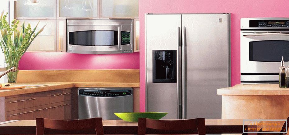 Culoarea roz în designul bucătăriei