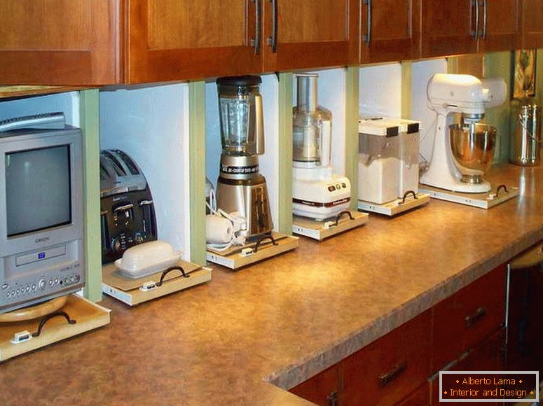 Rafturi retractabile pentru aparatele de bucătărie