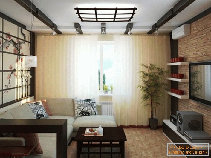 Stilul minimalismului japonez este perfect pentru proiectarea apartamentelor mici.