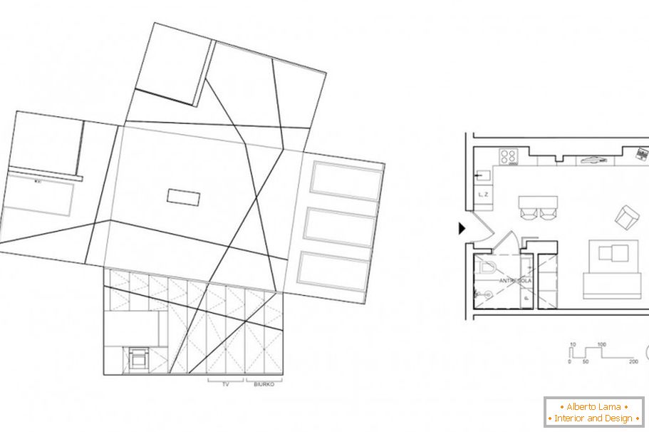 Planul apartamentului studio Peter's Flat