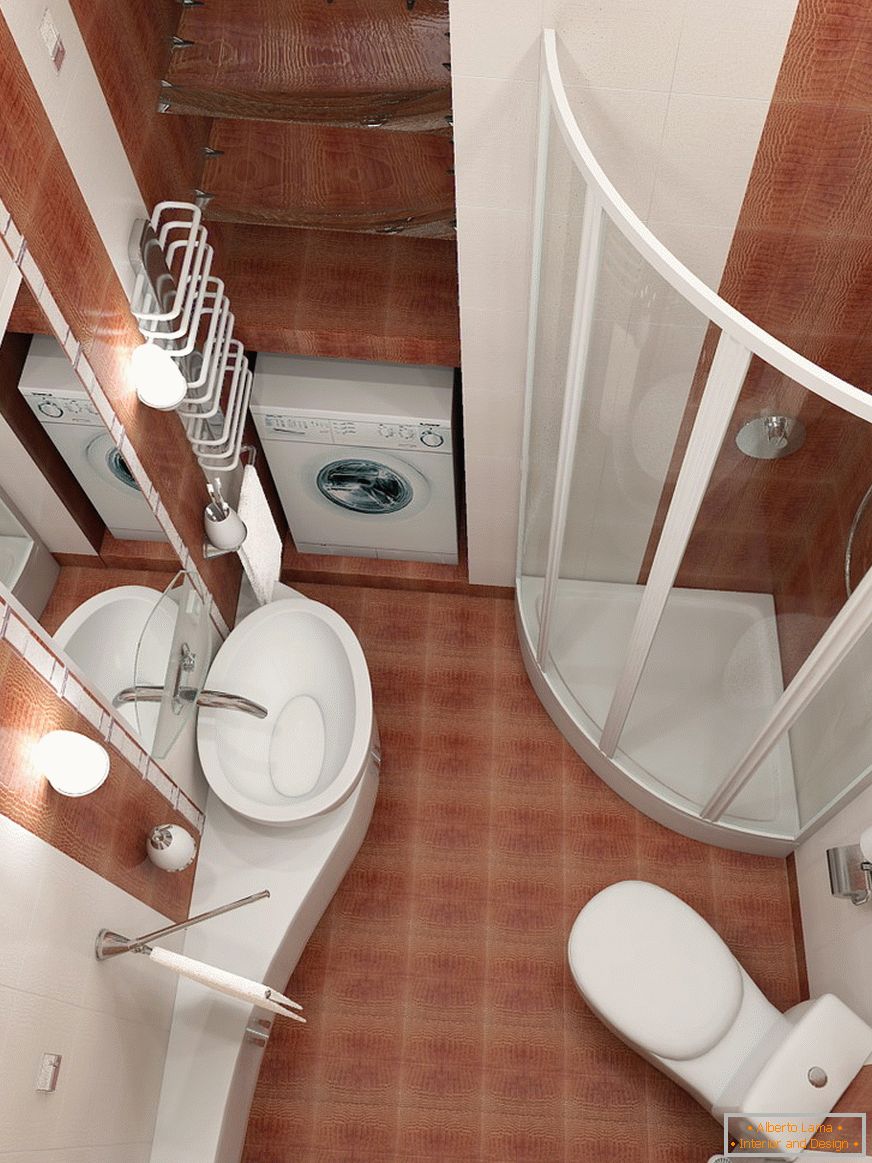Interiorul băii combinat cu toaleta
