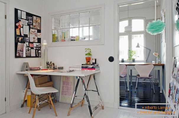 Studiul unui apartament mic din Stockholm