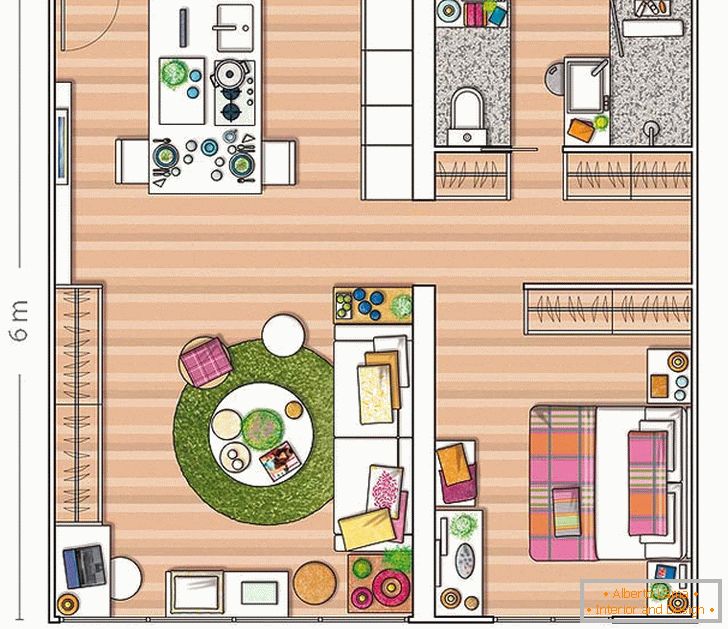 Planul unui mic apartament în Spania