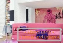 Exemple de design interior în tonuri roz