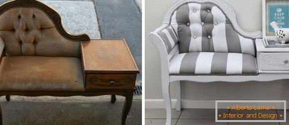 Repararea și tapițarea mobilierului tapițat înainte și după