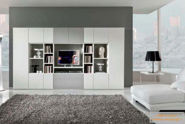 uimitor-living-color-design-cu-modern-interior-living-cu-alb-mare-bibliotecă-living-room-design-moderne, de asemenea,-fur-gri-design-idei covor-