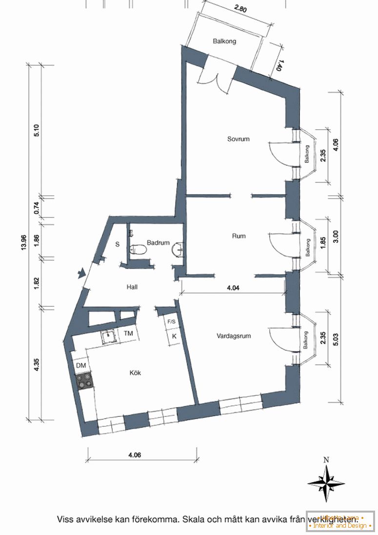 Schema unui apartament mic