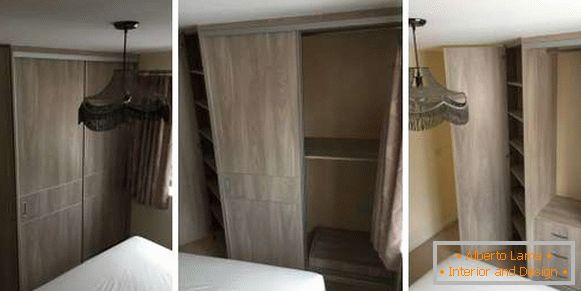 Proiectarea unui dulap colțar în dormitor - fotografie înăuntru