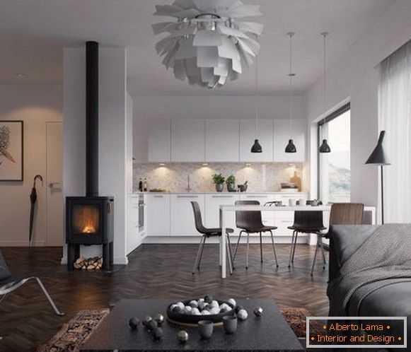 Scandinav-stil-in-apartament-bucătărie