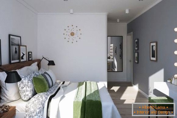 Designul unui dormitor într-un apartament de două camere, în stil scandinav