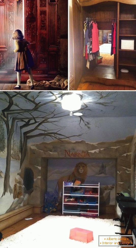 Intrarea în grădiniță prin garderoba, atât în ​​Narnia