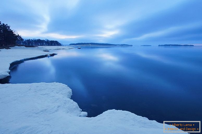 Lacul de gheață în Finlanda