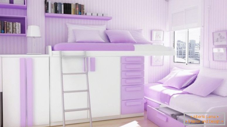 -adolescente-camere mici, alb-violet-modern-minimalist-uimitoare-design-minimalist-design