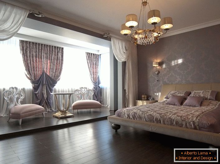 Dormitor în stil Art Deco într-o casă de țară din Londra.