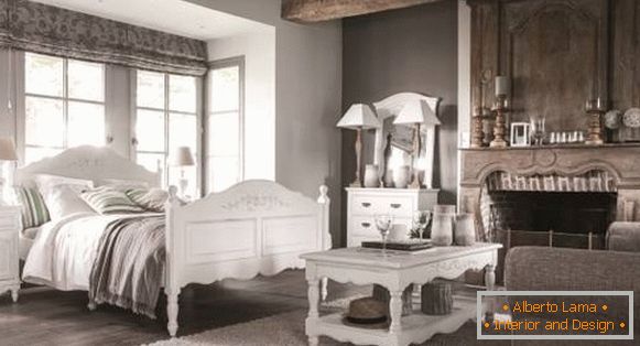 Provence design dormitor cu mobilier frumos