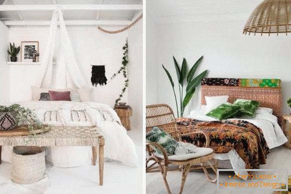 Cum de a decora un dormitor în stil Boho - interior de fotografie