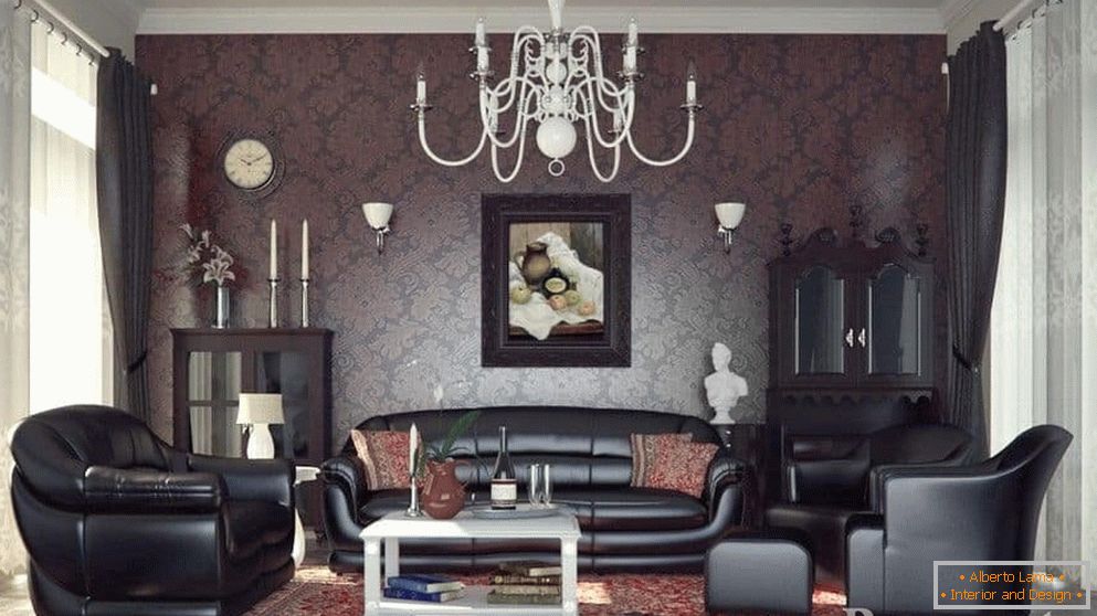 Cameră confortabilă în stil clasic modern