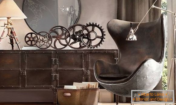 Decor și mobilier în stilul steampunk - fotografie în interior