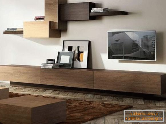 perete modular în sufragerie într-un stil modern, fotografie 38