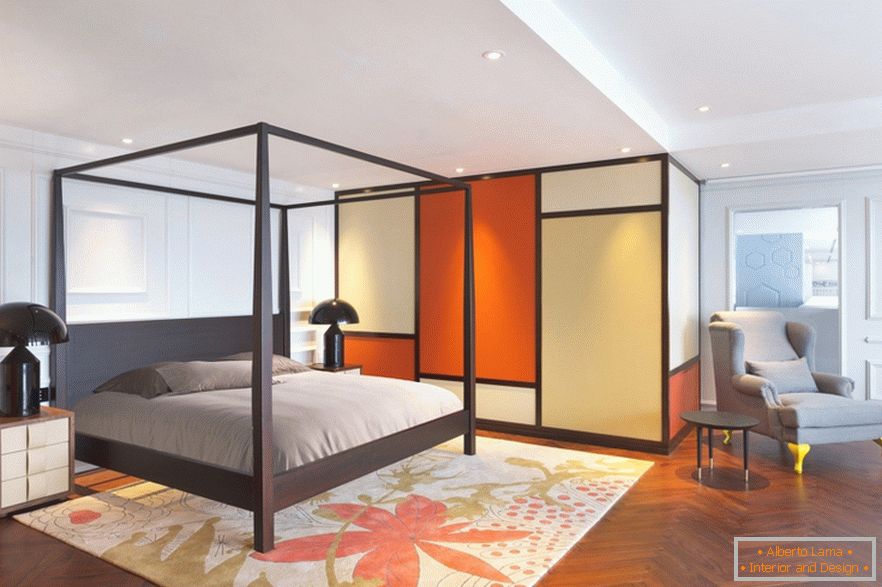 Orange Dormitorul unui apartament elegant din Beijing