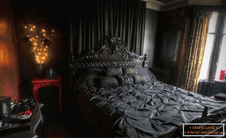 -Dormitor mare perete-decor romantic-dark-lemn de esență tare-zona-covoare-masă lămpi-alb-milton-Greens-stele-inc-asiatic-mătase