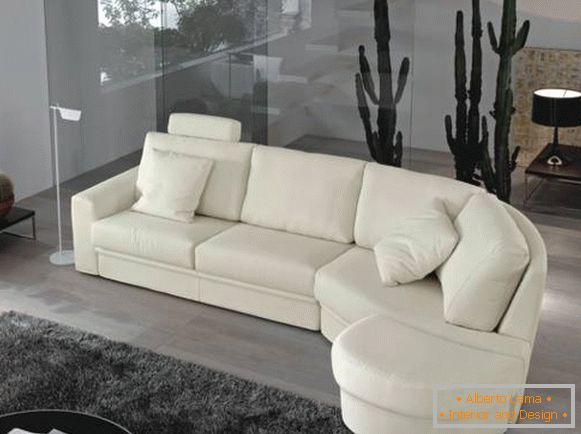 Canapea de colț moale - fotografie în culoarea albă