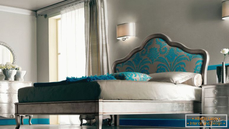 dormitor-interioare-on-laminat-podea idee simplu maro-perete-culoare-mixt cu-turcoaz-argintiu-