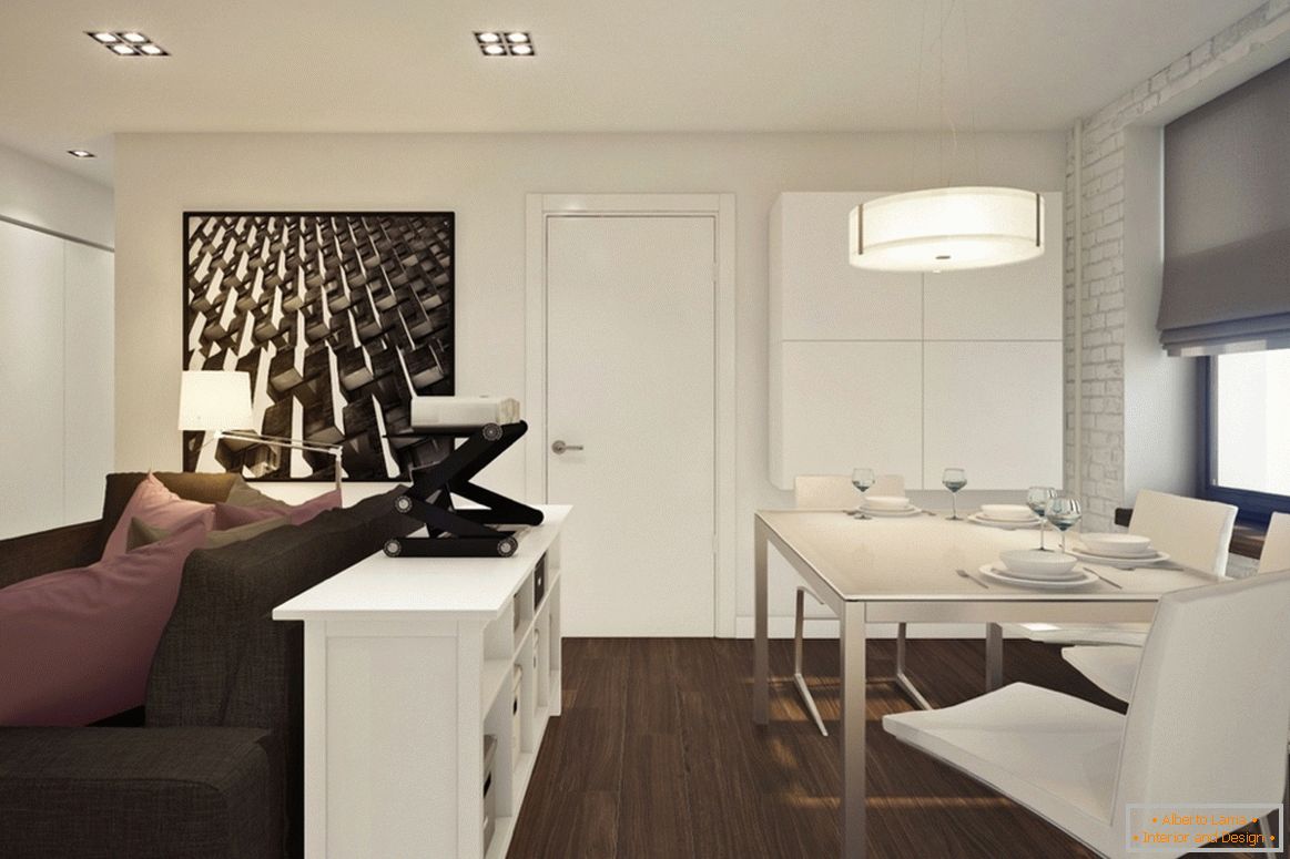 Proiectarea unui mic apartament studio cu accente de liliac - фото 4