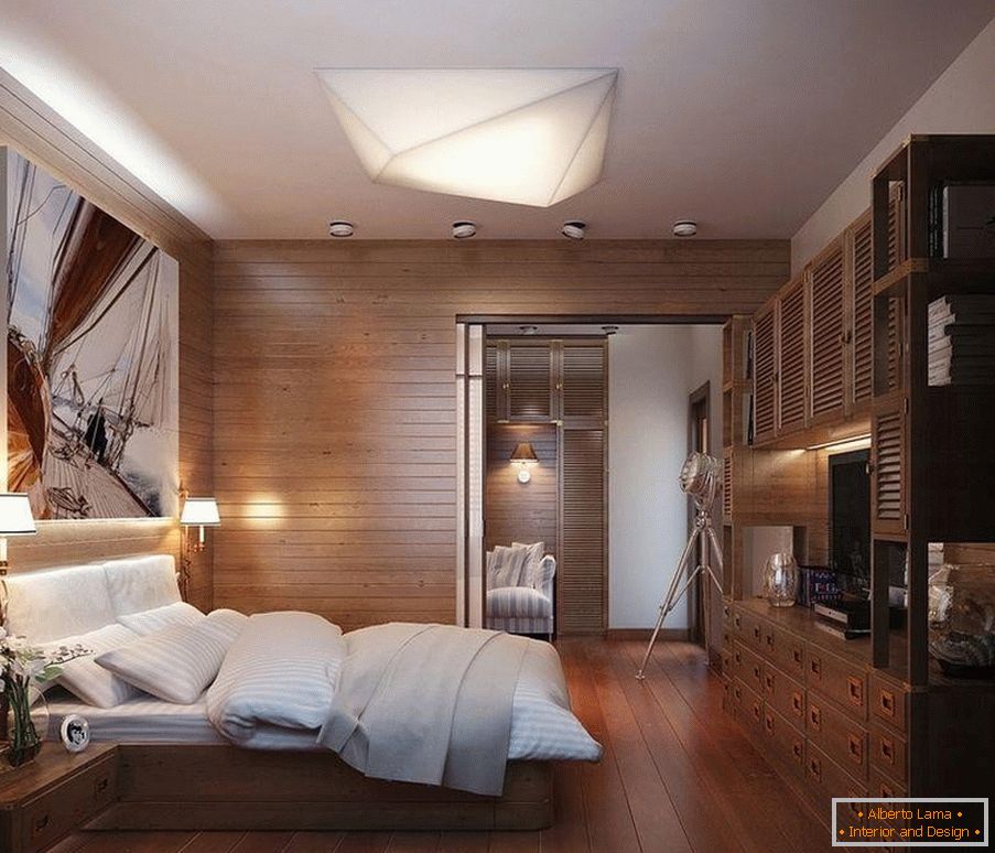 Dormitor în culoare maro