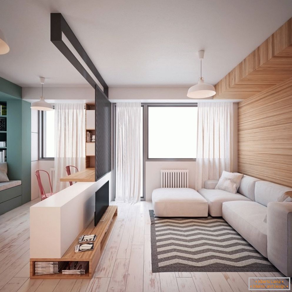 Modern de finisare apartament cu o cameră de 33 mp