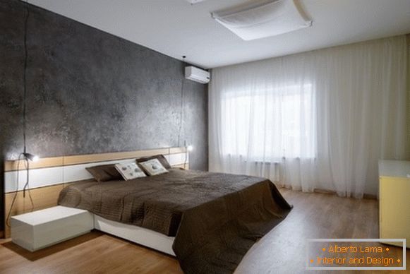 Modernă fotografie din ipsos decorativ venețian în dormitor