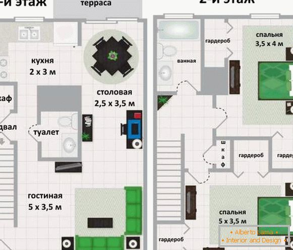 Designul celui de-al doilea etaj într-o casă privată - alegeți un plan de camere