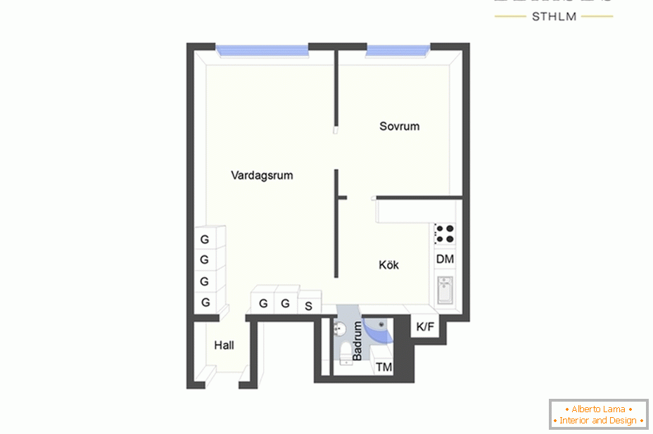 Amenajarea unui apartament cu o cameră