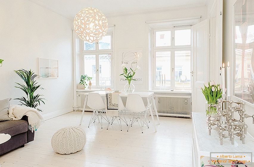 Interior interior elegant al unui apartament suedez