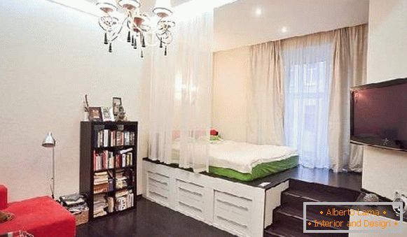 zonarea unui apartament cu o cameră: fotografie, fotografie 32